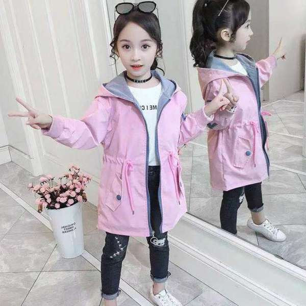 Kevad-sügis jakk vöökohal sidemetega tüdrukutele