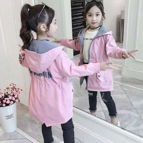 Kevad-sügis jakk vöökohal sidemetega tüdrukutele