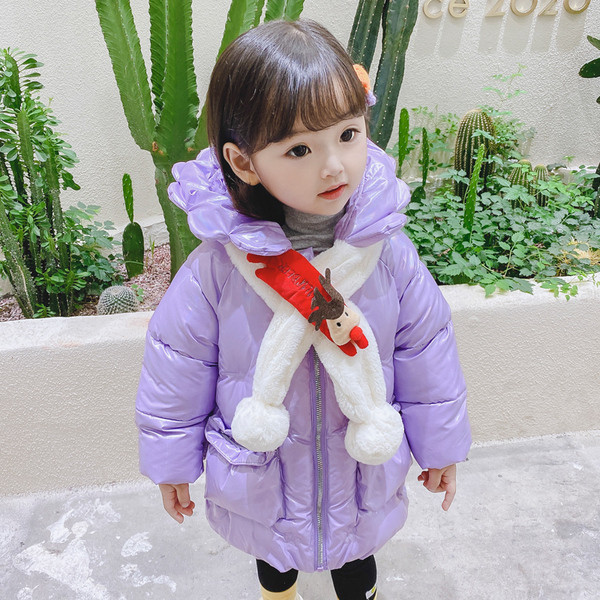 Moodne lilla ja roosa kapuutsiga laste jope tüdrukutele