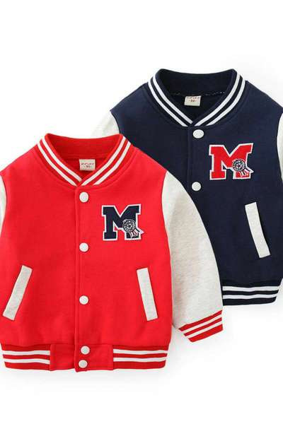 Laste sügisene aplikatsiooniga bomber jope poistele