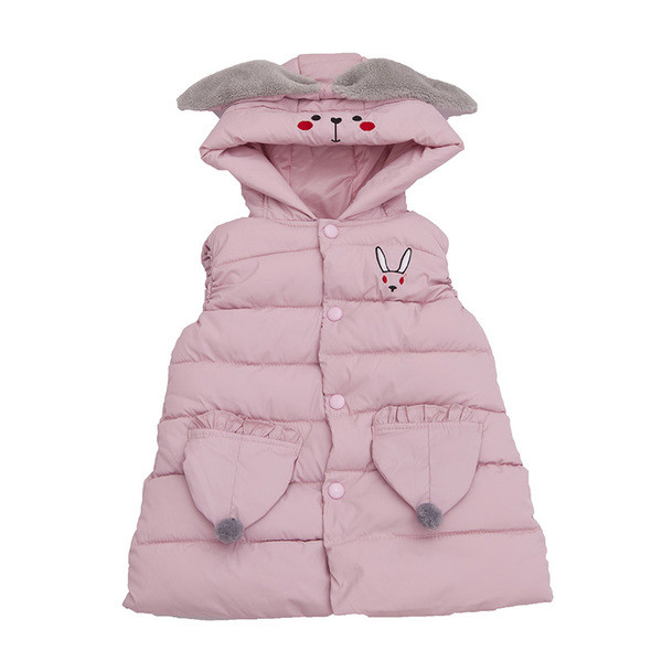 Καθημερινό γιλέκο για κορίτσια με κουκούλα και τσέπες