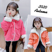 Moodne sooja voodri ja nööpidega laste jope tüdrukutele