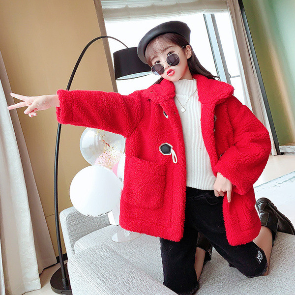 Värviline laste nööpidega sulemantel tüdrukutele