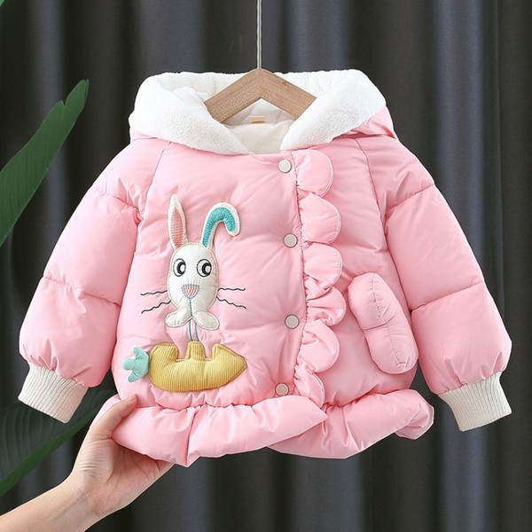 Παιδικό μπουφάν με ασύμμετρη στερέωση και κουκούλα