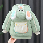 3D elemendi ja tagataskuga laste jope tüdrukutele