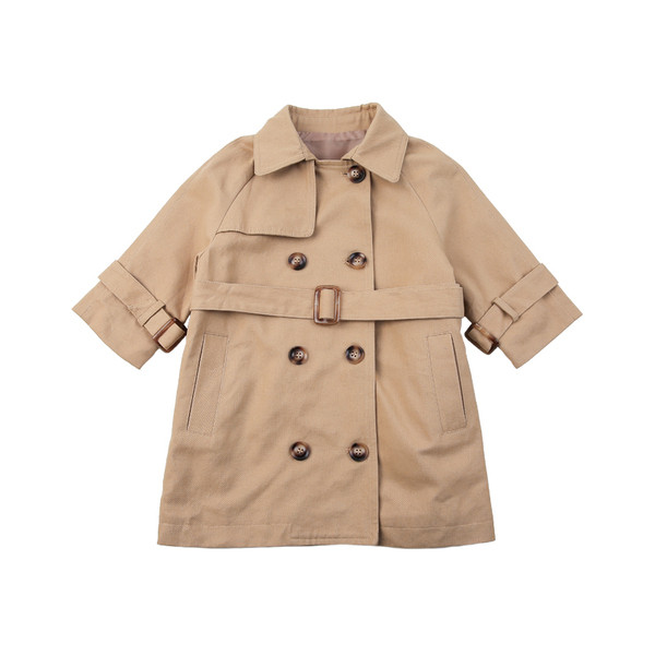 Μοντέρνο παιδικό παλτό με κουμπιά και μακριά μανίκια