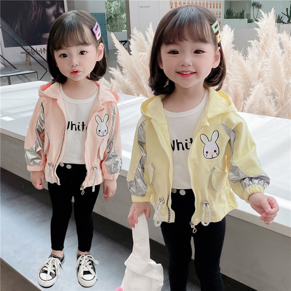 Kapuutsiga ja aplikatsiooniga vabaaja laste jope-tüdrukutele