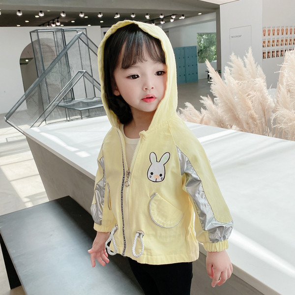 Kapuutsiga ja aplikatsiooniga vabaaja laste jope-tüdrukutele