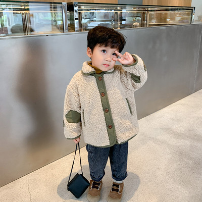 Καθημερινό παιδικό μπουφάν για αγόρια με γιακά, τσέπες και κουμπιά