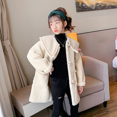 Παιδικό παλτό με κουμπιά και τσέπη - κορίτσια