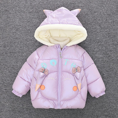 Μοντέρνο παιδικό μπουφάν με κορδέλες και κουκούλα