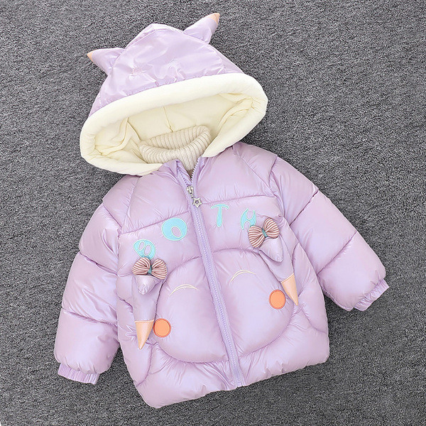 Μοντέρνο παιδικό μπουφάν με κορδέλες και κουκούλα