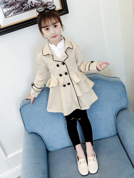 Παιδικό μοντέρνο παλτό με βολάν και κουμπιά