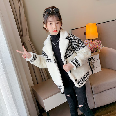 Palton de puf pentru copii cu guler clasic pentru fete