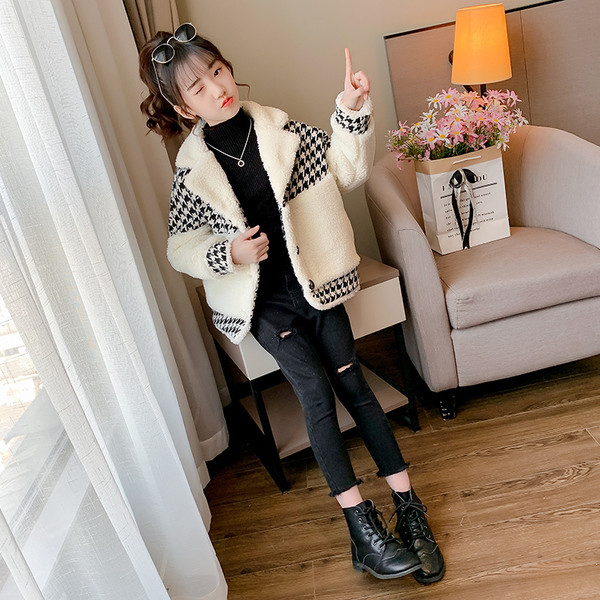 Palton de puf pentru copii cu guler clasic pentru fete