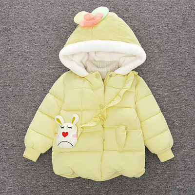 Dječja jakna s 3D cvjetnim elementom i kapuljačom za djevojčice