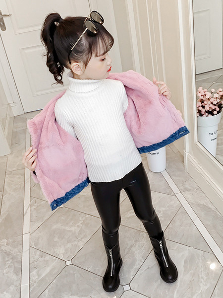 Moderna dječja zimska traper jakna za djevojčice