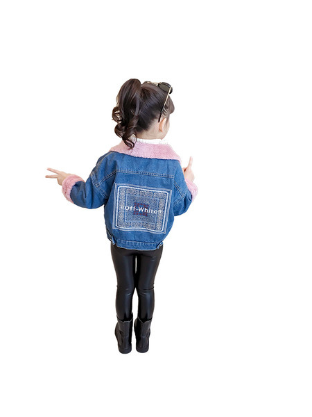 Moderna dječja zimska traper jakna za djevojčice