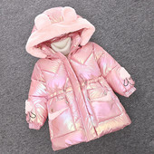 Uue mudeli kapuutsiga ja taskutega laste talvejope tüdrukutele