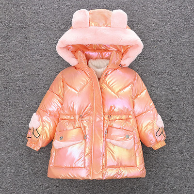 Uue mudeli kapuutsiga ja taskutega laste talvejope tüdrukutele