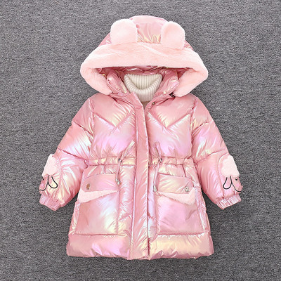 Uue mudeli kapuutsiga ja taskutega laste talvejope tüdrukutele