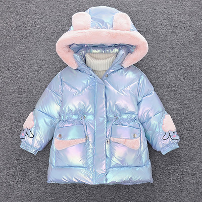 Uue mudeli kapuutsiga ja taskutega laste talvejope tüdrukutele