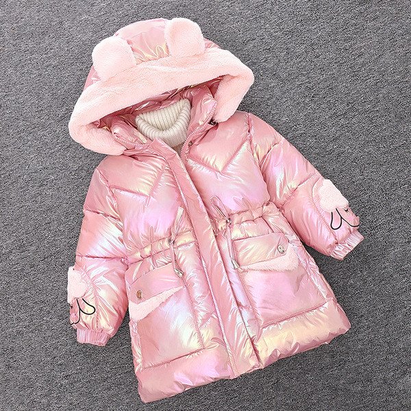 Uue mudeli kapuutsiga ja taskutega laste talvejope tüdrukutele