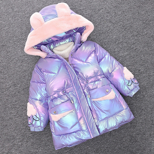 Uue mudeli kapuutsiga ja taskutega laste talvejope tüdrukutele