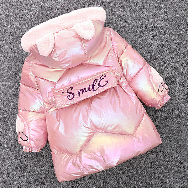 Uue mudeli kapuutsiga ja taskutega laste talvejope tüdrukutele