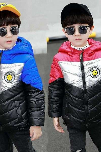 Zimska jakna za dječake s printom u boji