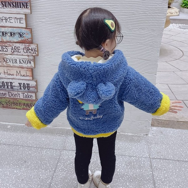 Παιδικό μπουφάν με φερμουάρ και κουκούλα για κορίτσια