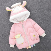 Novi model dječje zimske jakne sa 3D elementom i kapuljačom za djevojčice