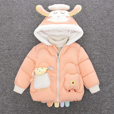 Novi model dječje zimske jakne sa 3D elementom i kapuljačom za djevojčice