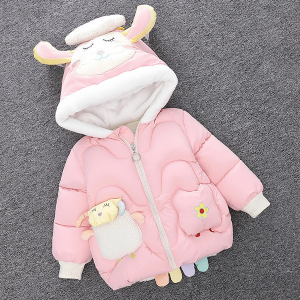 Novi model dječje zimske jakne sa 3D elementom i kapuljačom za djevojčice