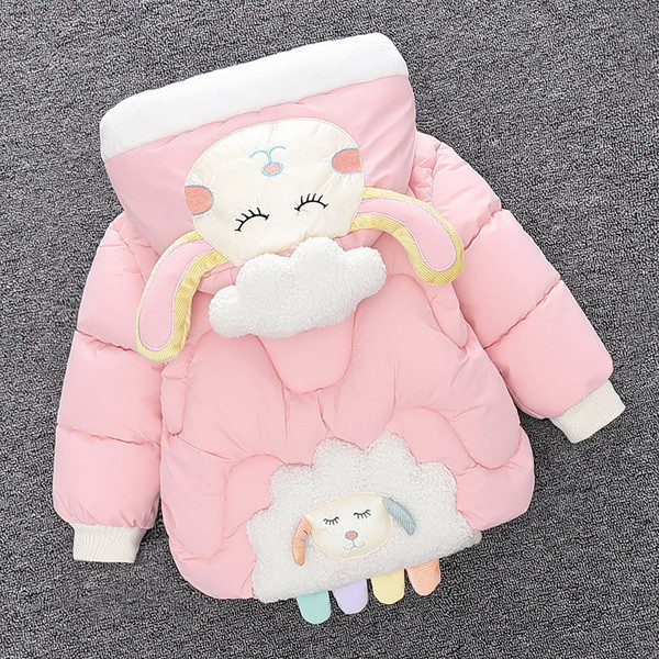 Novi model dječje zimske jakne sa 3D elementom i kapuljačom za djevojčice