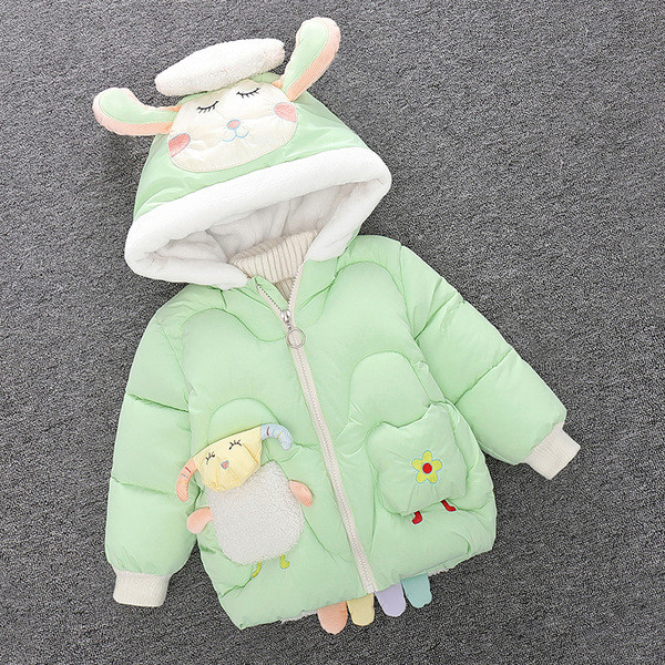 Novi model dječje zimske jakne sa 3D elementom i kapuljačom za djevojčice