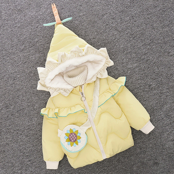 Καθημερινό παιδικό μπουφάν για κορίτσια με βολάν και κουκούλα