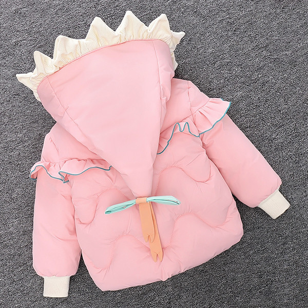 Καθημερινό παιδικό μπουφάν για κορίτσια με βολάν και κουκούλα