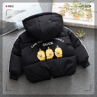 Dječja zimska jakna za dječake s printom u boji na leđima