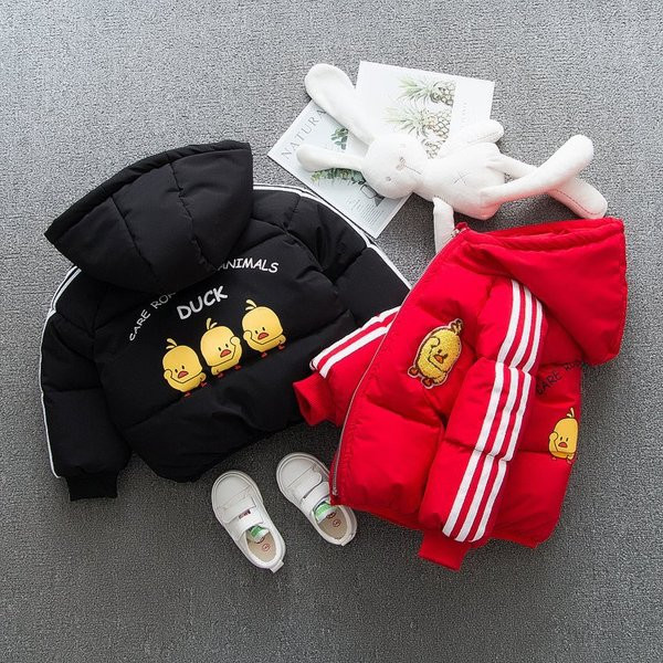 Dječja zimska jakna za dječake s printom u boji na leđima