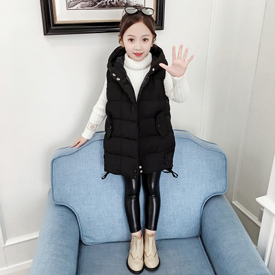 Φθινόπωρο-χειμερινό γιλέκο μεσαίου μήκους για κορίτσια