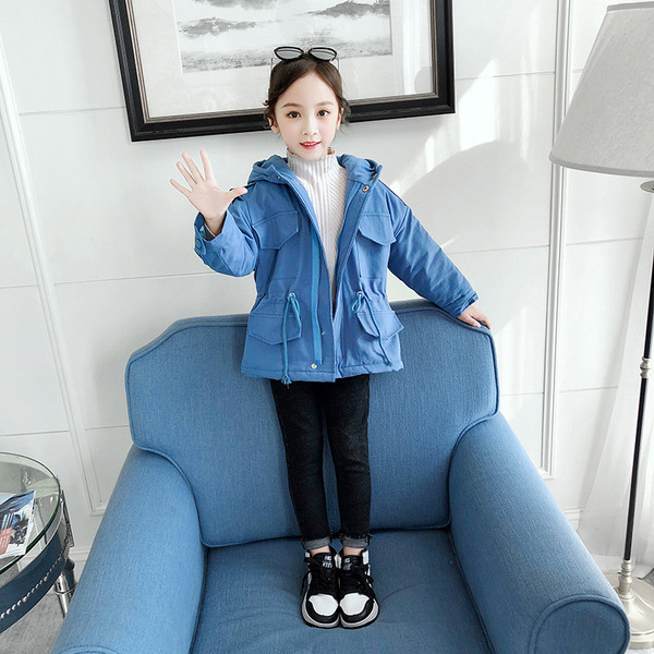 Pehme voodri ja kapuutsiga laste jope tüdrukutele