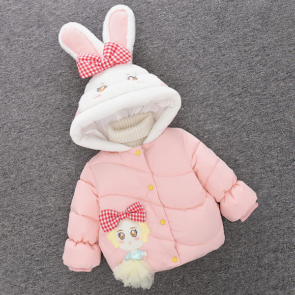 Moodne paelte ja 3D elemendiga laste jope tüdrukutele