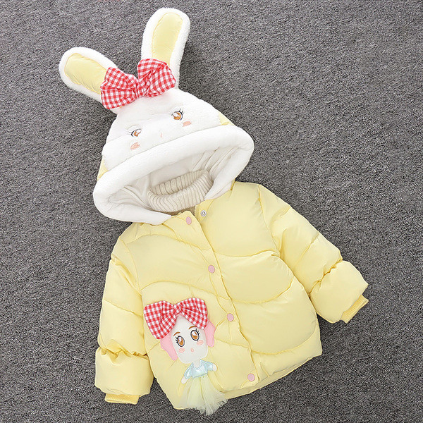 Moodne paelte ja 3D elemendiga laste jope tüdrukutele