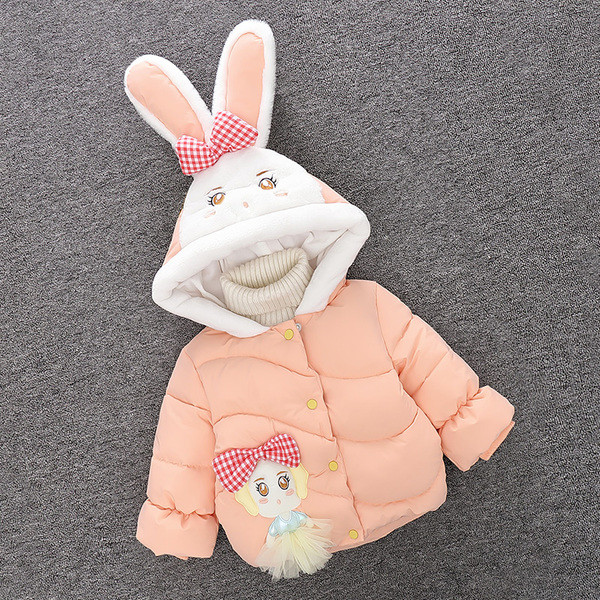 Moodne paelte ja 3D elemendiga laste jope tüdrukutele