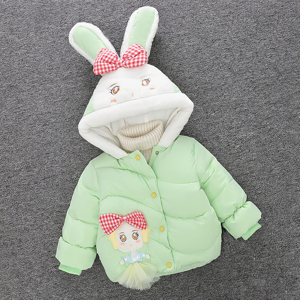 Moodne paelte ja 3D elemendiga laste jope tüdrukutele