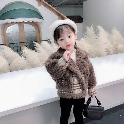 Laste nööpide ja kraega sulejope tüdrukutele