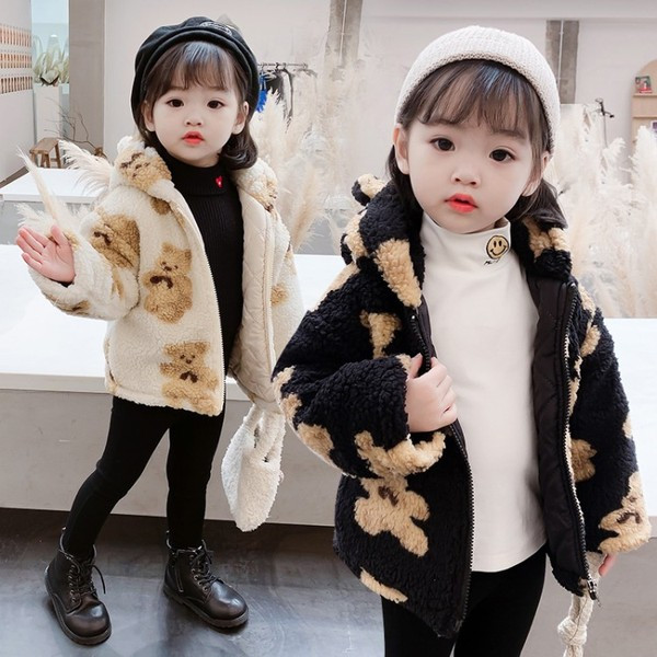 Kapuutsiga ja lukuga laste sulejope tüdrukutele