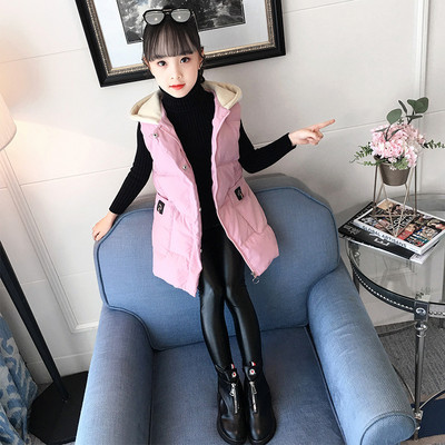 Sügis-talvine vest keskmise pikkusega tüdrukutele