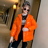 Χειμερινό μπουφάν για κορίτσια με γυαλιστερό αποτέλεσμα